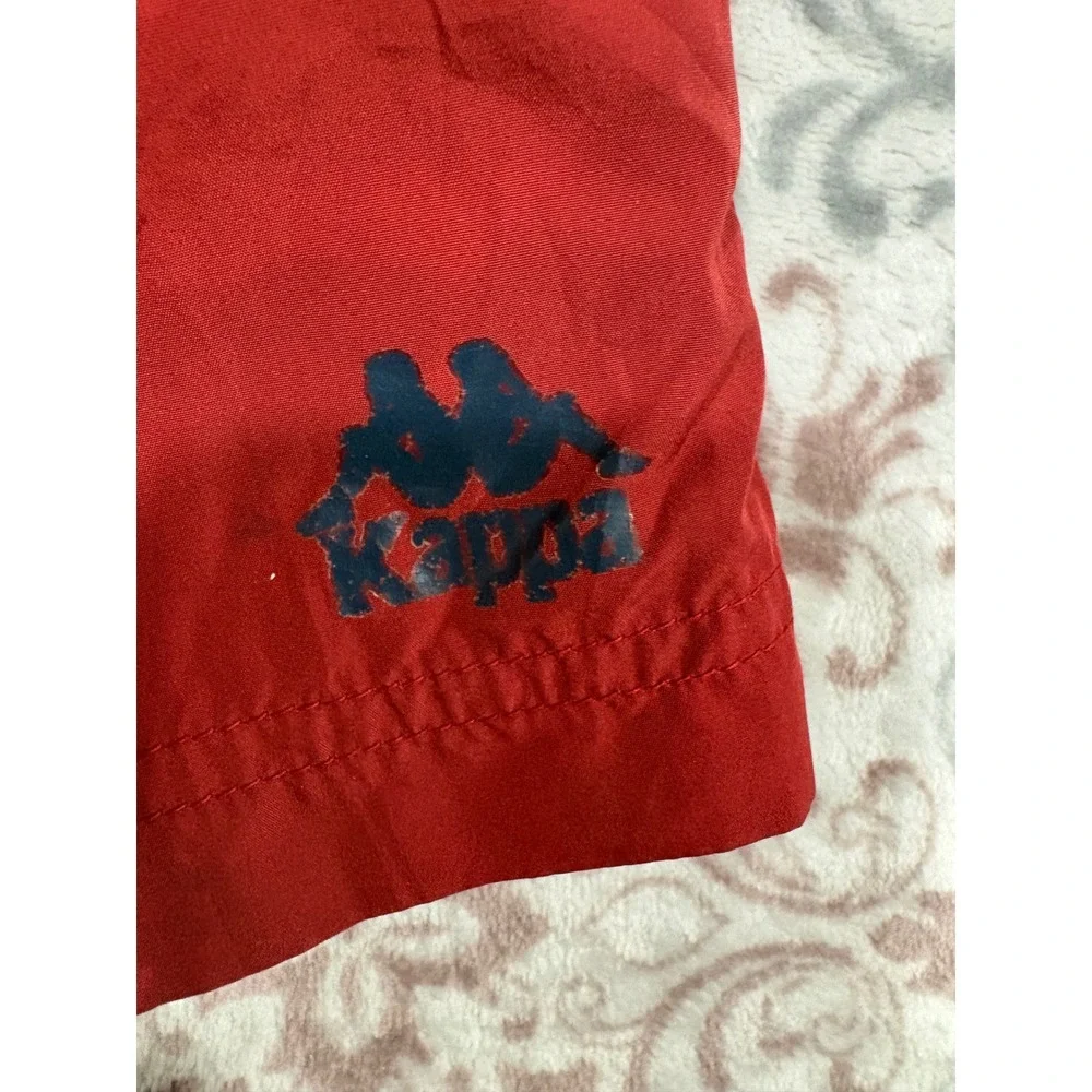 Kappa Boys Red Swim Trunks Navy Waistband Mesh Lined Board Shorts Size 4Y